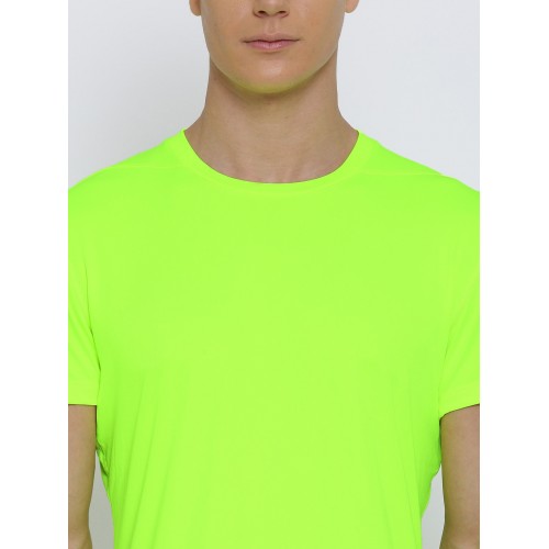  Fluorescent Green & Black Plain GYM Polyester T-Shirt's Combo 