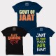 Jaat Ke Thaat + Govt. Of Jaat + Jaat Gunda Raaz 100% Cotton Round Neck " Large Size " Haryanvi Combo Tees