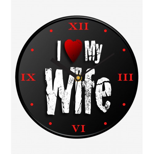 I Love My Wife Valentine Wall Clocks
