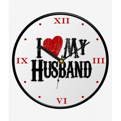 I Love My Husband Valentine Wall Clocks