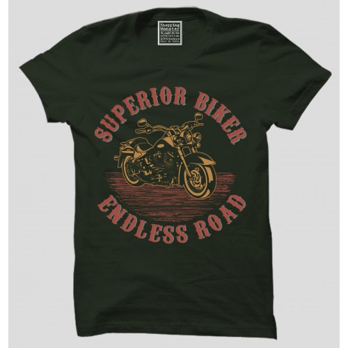 Superior Biker 100% Cotton Round Neck Half Sleeve  Rider T-Shirt