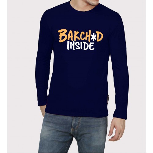 Bakch*d Inside Full Sleeve 100% Cotton Round Neck T shirt