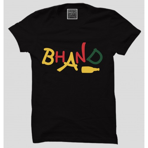 Bhand 100% Cotton Half Sleeve Desi Round Neck T-Shirt 