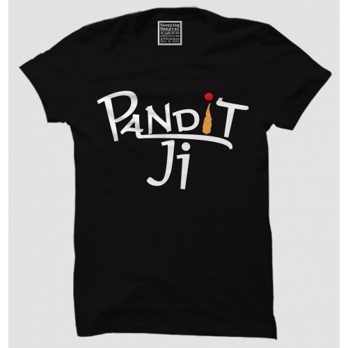 Pandit Ji 100% Cotton Half Sleeve Desi Round Neck T-Shirt
