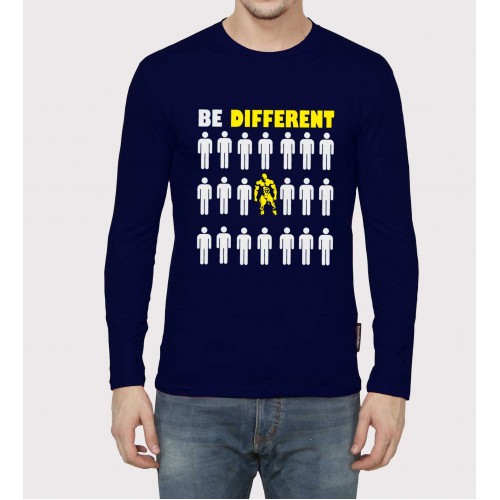 Be Different Gym Motivational Full Sleeve Round Neck T-Shirt 