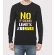 No Fcuking Limits 100% Cotton Gym Motivational Full Sleeve Round Neck T-Shirt 