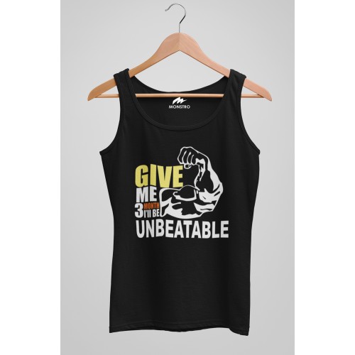 Give me 3 months I'll be Unbeatable Cotton Tank Top