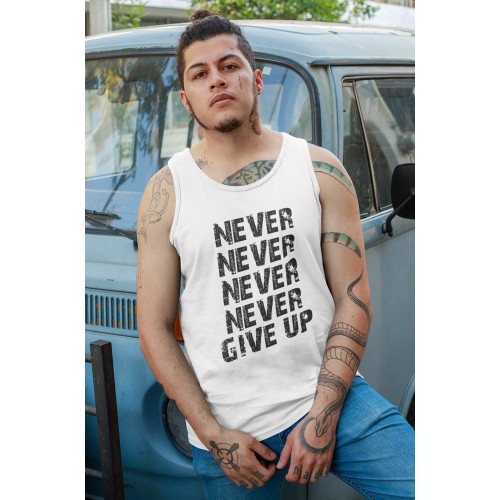Never Never Give Up Cotton Tank Top