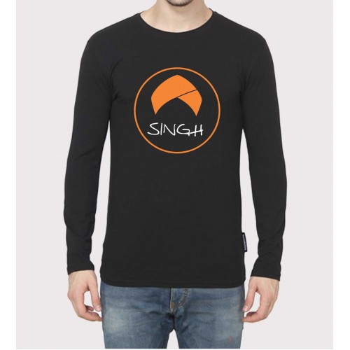 Singh In Turban Full Sleeve 100% Cotton Round Neck T shirt