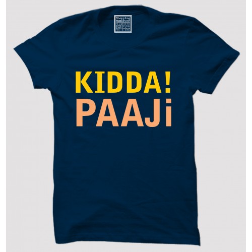 Kidda Paaji 100% Cotton Round Neck Punjabi Half Sleeve T-shirt