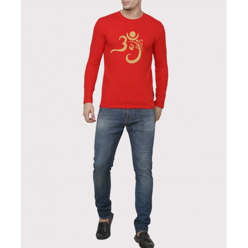 Om Ganesha Round Neck Religious 100% Cotton Full Sleeve T Shirts