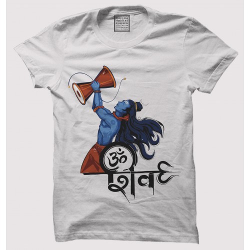 Shiv Ji Religious 100% Cotton Round Neck Half Sleeve T Shirts