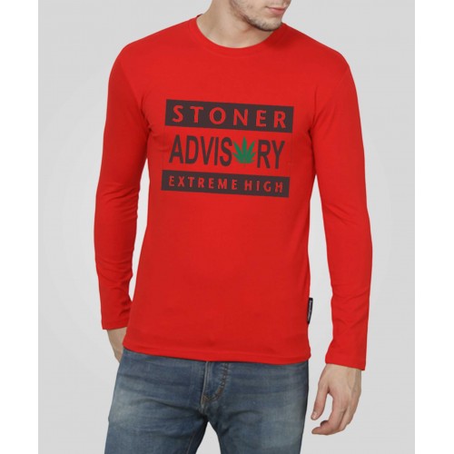 Stoner Advisonry 100% Cotton Round Neck Full Sleeve Stoner T-Shirt