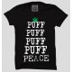 Puff Puff Puff Puff Puff Peace Round Neck Weed T-Shirt 