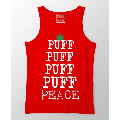 Puff Puff Puff Puff Puff Peace 100% Cotton Stretchable tank top/Vest