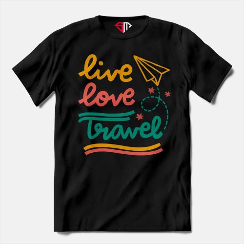Live Love Travel 100% Cotton Round Neck Half Sleeve T shirt