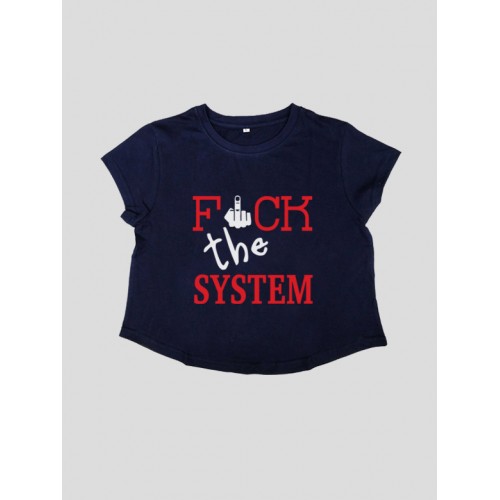 Fcuk The System 100% Cotton Women Stretchable Crop top