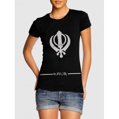 Khanda Kaur 100% Cotton Women Half Sleeve T Shirt