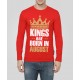 Kings Are Born In August Full Sleeve 100% Cotton Round Neck T-Shirt