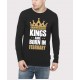 Kings Are Born In February Full Sleeve 100% Cotton Round Neck T-Shirt