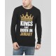 Kings Are Born In January Full Sleeve 100% Cotton Round Neck T-Shirt