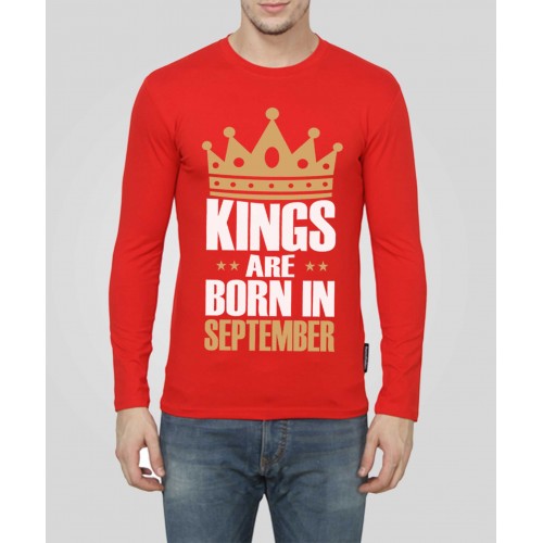 Kings Are Born In September Full Sleeve Round Neck T-Shirt
