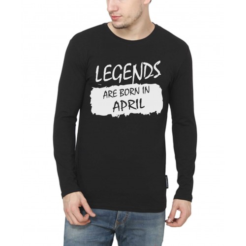 Legends Are Born In April Full Sleeve Round Neck T-Shirt