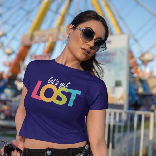 Lets Get Lost 100% Cotton Stretchable Crop Top For Women