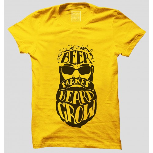 Beer Makes Beard Grow  Beard Lover Slogan T Shirt