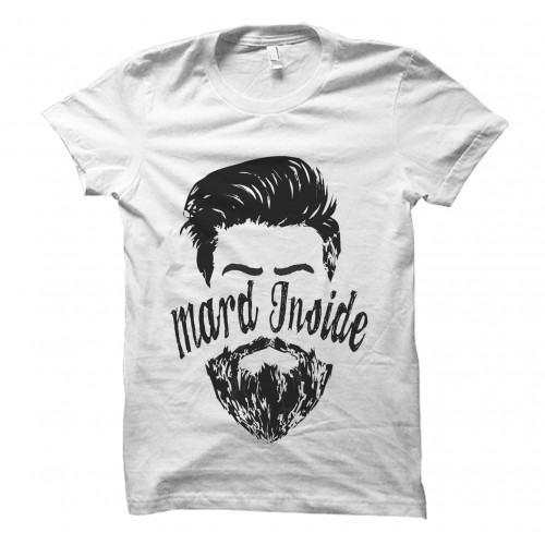 Mard Inside  Beard Lover Slogan T Shirt