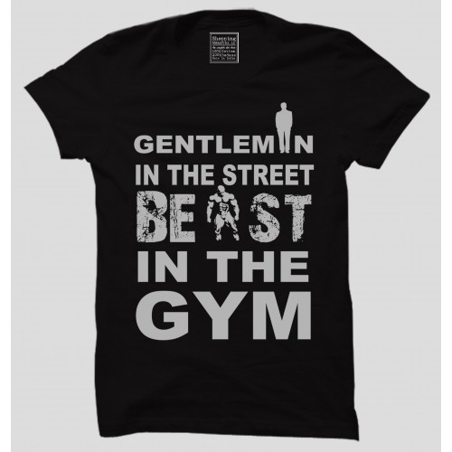 Animal + Gent.Beast In The GYM + Go Hard Go Home Gym Motivational " Small Size " T-shirt