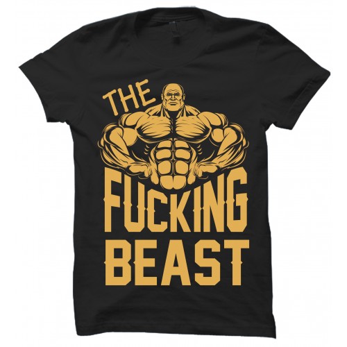 The F*cking Beast Gym Motivational 100% Cotton Round Neck T Shirt