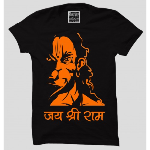 Jai Shree Ram With Hanuman Face Religious T Shirts