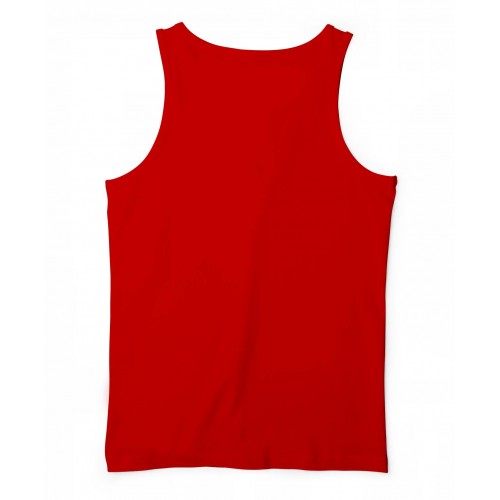 La Monstro Red Plain Stretchable Gym Vest 
