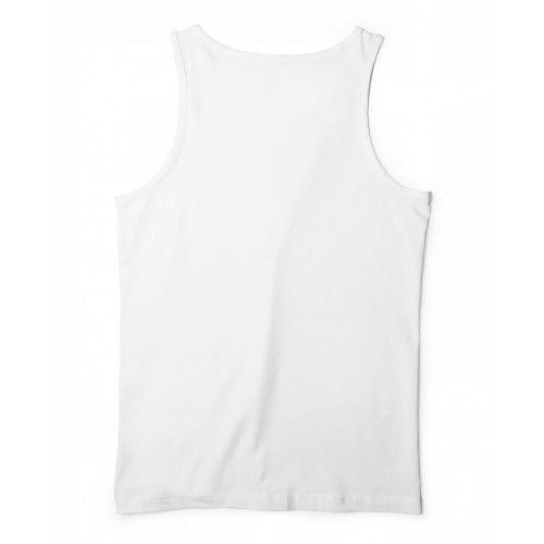 La Monstro White Plain Stretchable Gym Vest 