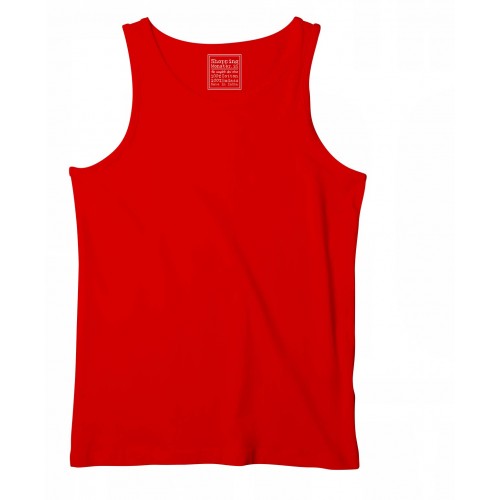 La Monstro Red Plain Stretchable Gym Vest 