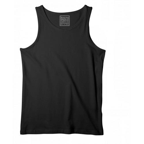 La Monstro Black Plain Stretchable Gym Vest 