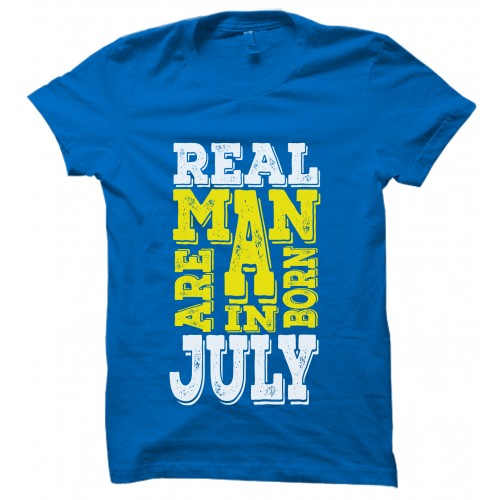 Real Men  Are Born In july Round Neck T-Shirt