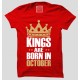 Kings Are Born In October 100% Cotton Half Sleeve Round Neck T-Shirt