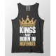 Kings Are Born In November 100% Cotton Stretchable Birthday Month Tank Top/Vest