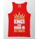 Kings Are Born In October 100% Cotton Stretchable Birthday Month Tank Top/Vest