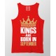 Kings Are Born In September 100% Cotton Stretchable Birthday Month Tank Top/Vest