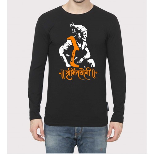 Shree Mant Yogi 100% Cotton Round Neck Full Sleeve Maratha T-shirt