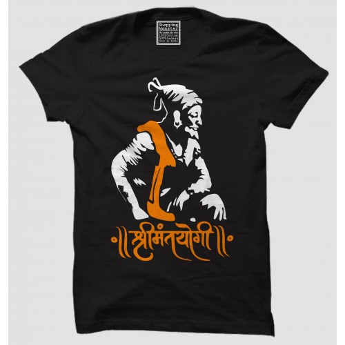 Shree Mant Yogi 100% Cotton Half Sleeve Round Neck Maratha T shirt
