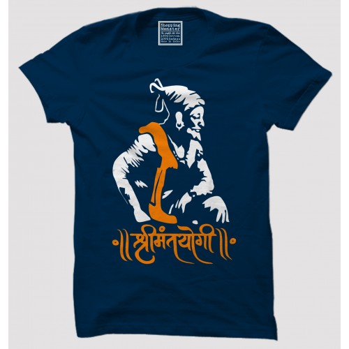 Shree Mant Yogi 100% Cotton Half Sleeve Round Neck Maratha T shirt
