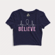 Believe 100% Cotton Stretchable Crop Top For Women