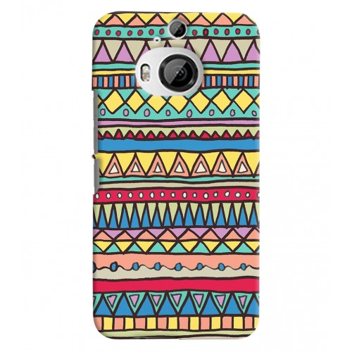 Shopping Monster Aztec HTC M9+ Printed Cover Case_09