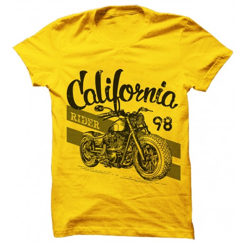 Colifornia Rider 100% Cotton Round Neck Half Sleeve T-Shirt