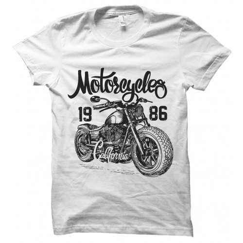 Motorcycles 1986  Rider 100% Cotton Round Neck Half Sleeve T-Shirt T-Shirt