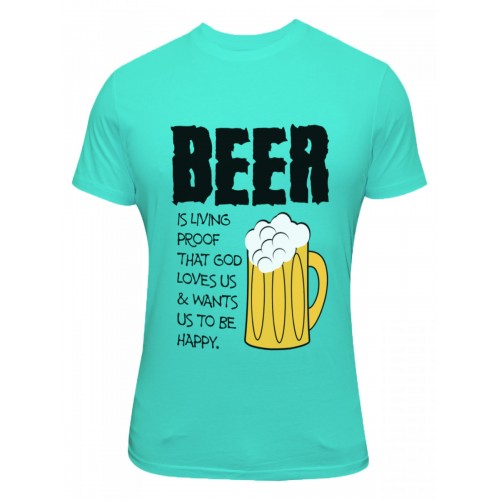 Shopping Monster Beer Happiness  Round Neck T Shirt